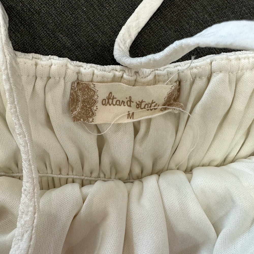 alter'd state dress, cream adjustable strap sun dress, medium - Picture 3 of 5